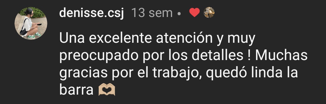 Testimonio de cliente en Instagram