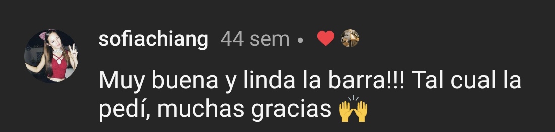 Testimonio de cliente en Instagram