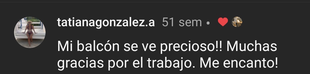 Testimonio de cliente en Instagram