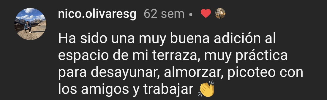 Testimonio de cliente en Instagram
